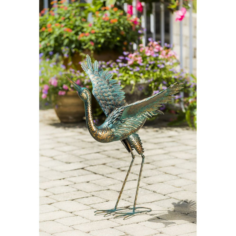 Highland Dunes Bird Animals Weather Resistant Metal Garden Statue Wayfair
